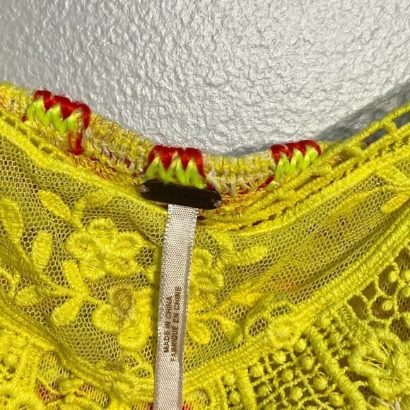 Free People Vintage Top Tank T Shirt Size S in Yellow - Picture 5 of 5